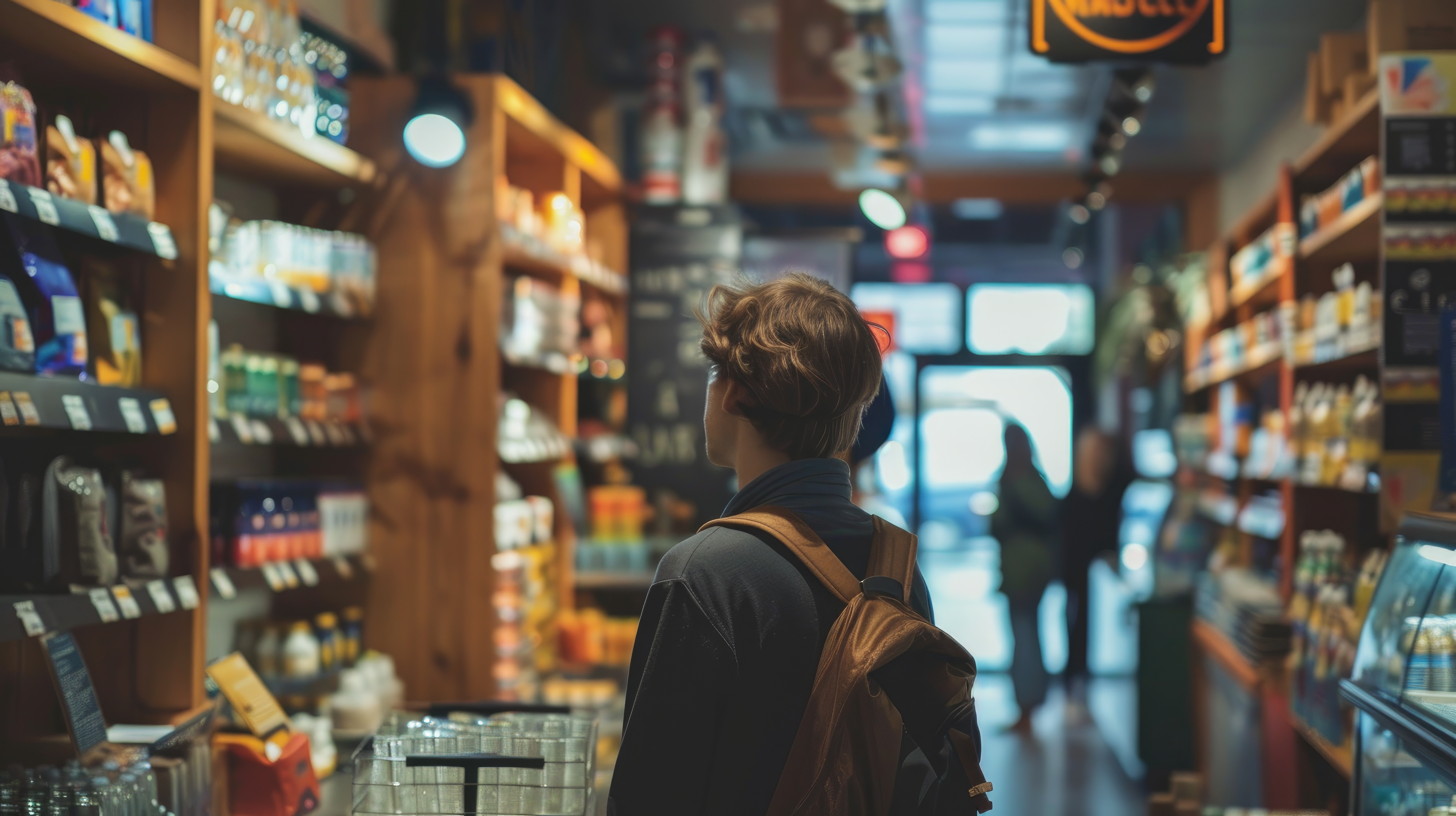 Consumidor jovem no supermercado
