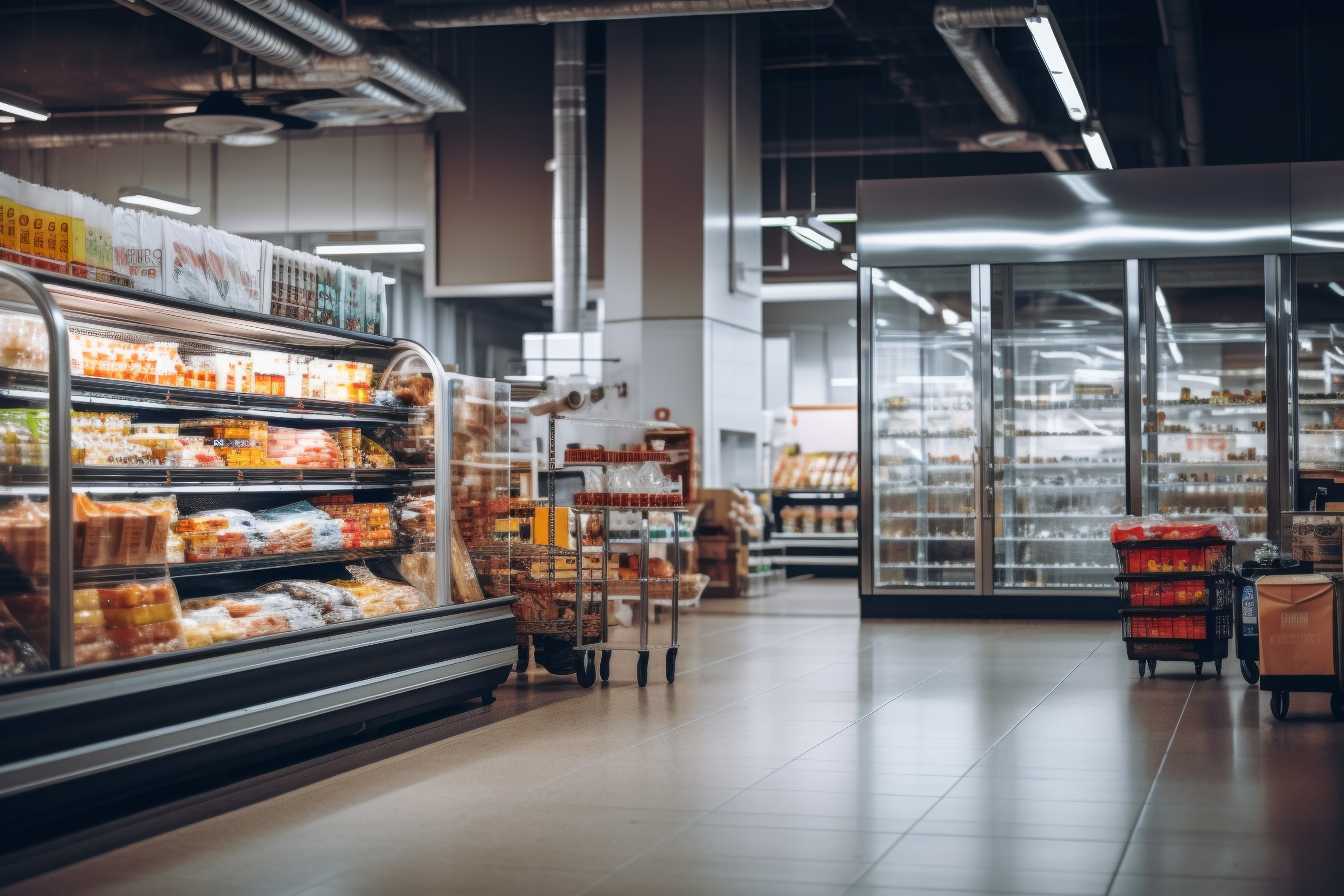 Supermercado corredor congelados IA Adobe Stock